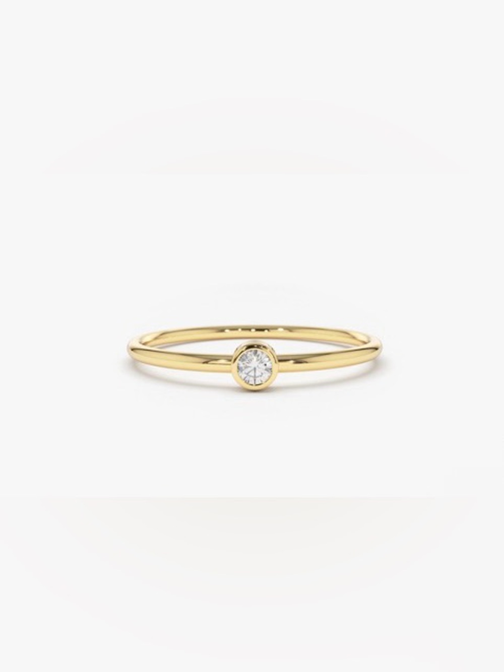 14k Bezel Set Diamond Ring
